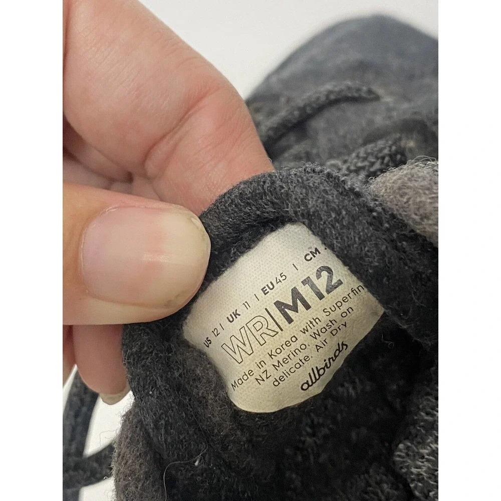 Allbirds Merino Wool Runners WR Sneakers Gray Marled Lace Up Shoes Mens Sz 12 M - Picture 3 of 6